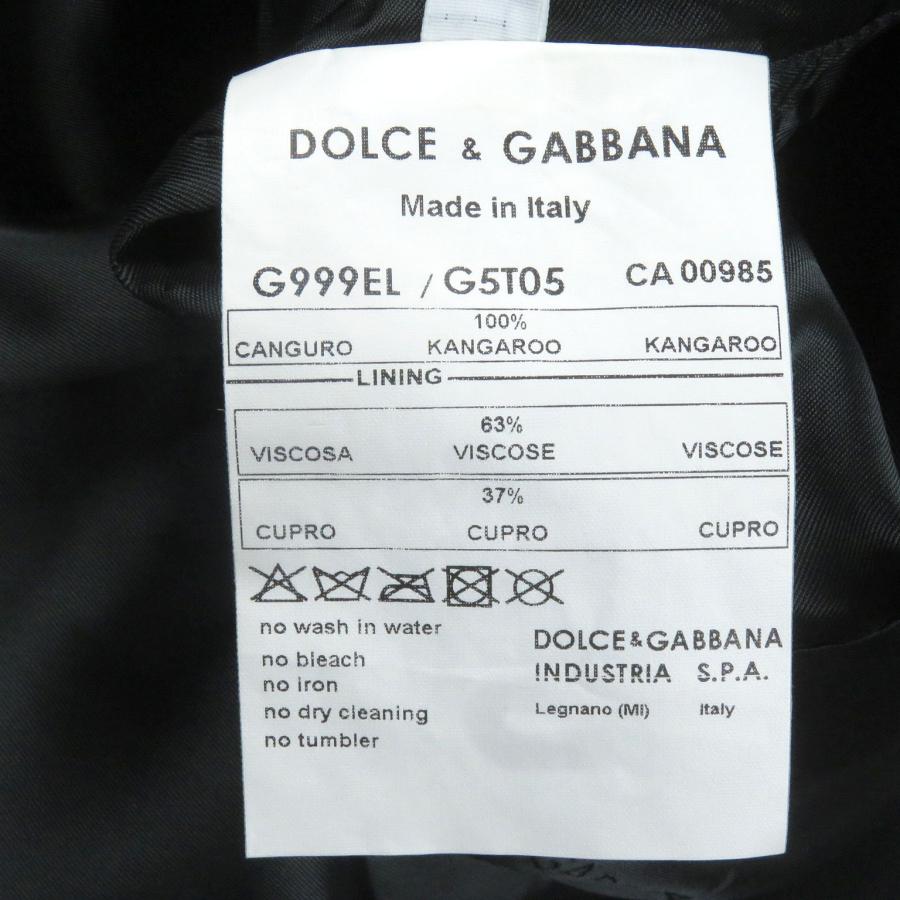 極美品□DOLCE&GABBANA ドルチェ＆ガッバーナ カンガルーレザー 黒タグ