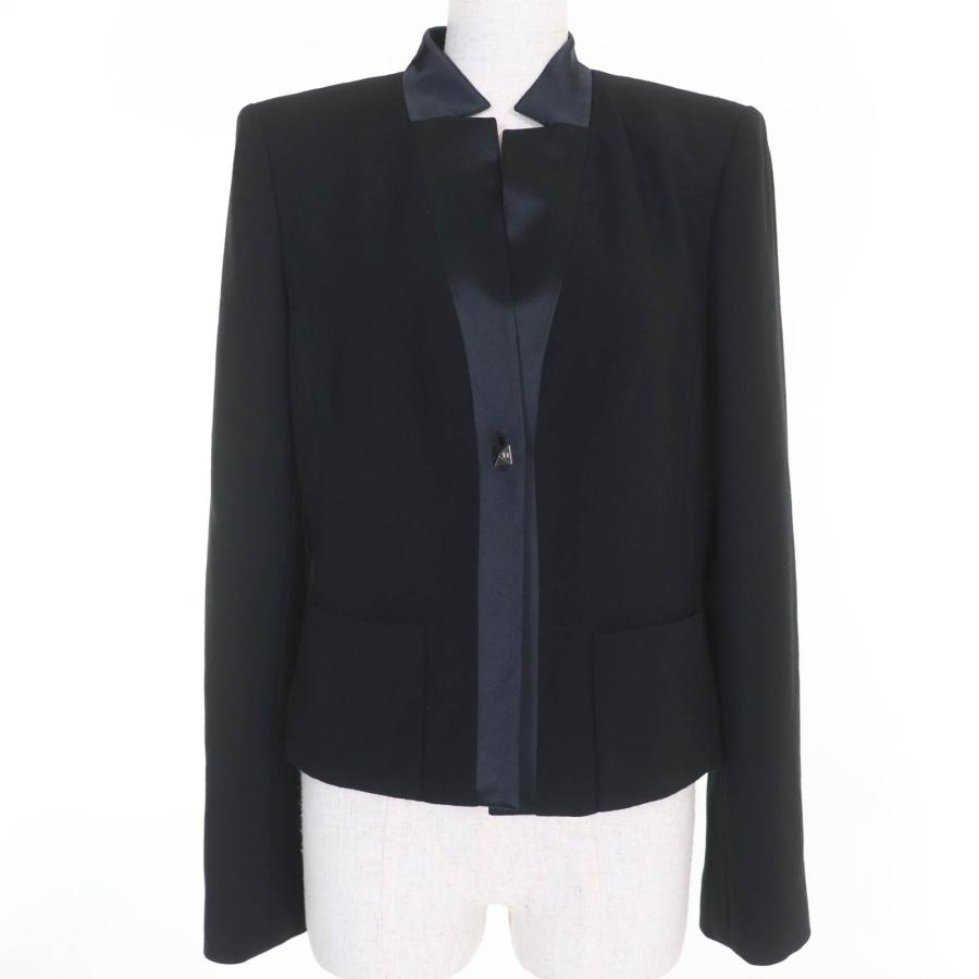 美品☆CHANEL シャネル 03A P21990W03211 ウール シルク ココマークピラミッドボタン ジャケット ブラック 40 仏製 正規品 レディース CHANEL（シャネル） 美品☆CHANEL 03A P21990W03211 ウール シルク