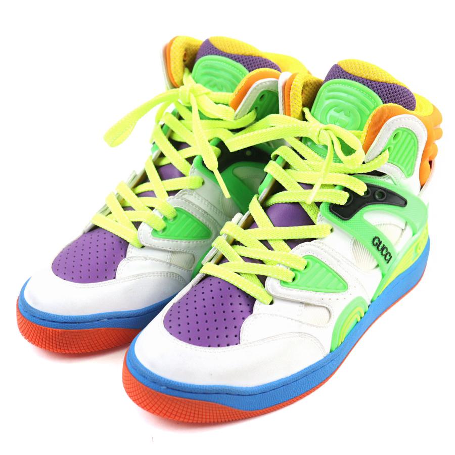 未使用品○GUCCI グッチ 661310 BASKET バスケット レザー インターロッキングG ロゴ入り ヴィンテージ加工 ハイカットスニーカー 35.5 GUCCI（グッチ） 未使用品○GUCCI 661310 BASKET バスケット レザー