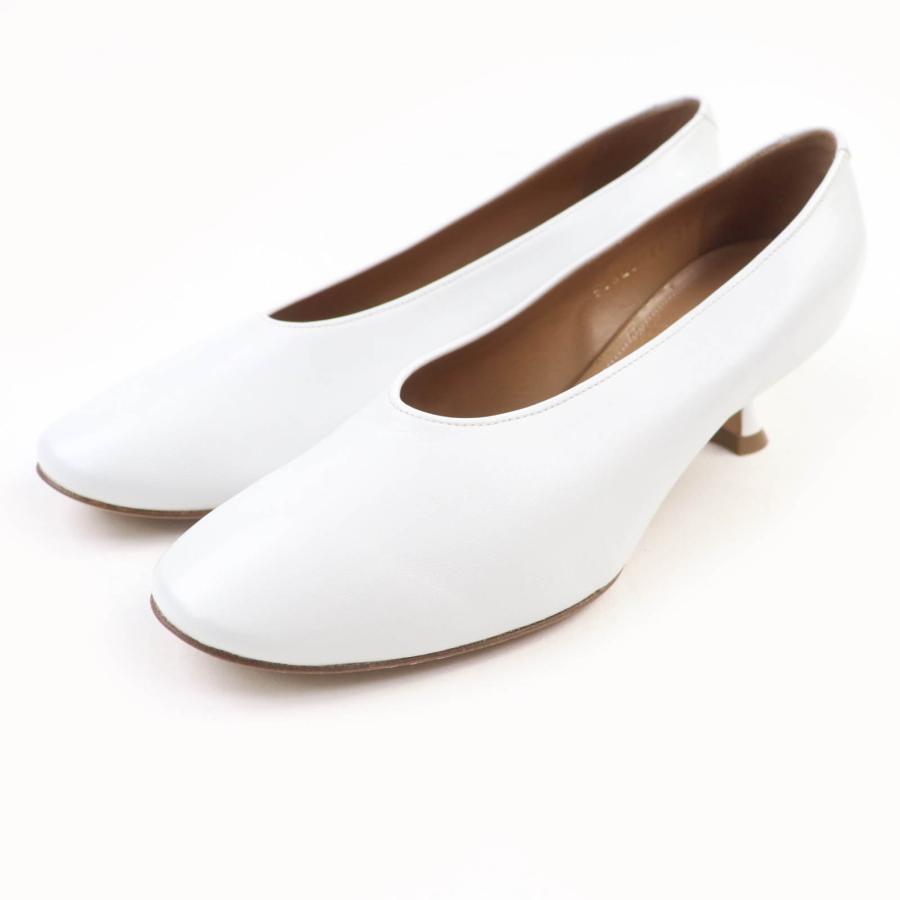 未使用品★Maison Margiela 22 メゾンマルジェラ22 S58WL0137 アーモンドトゥ レザー パンプス ホワイト 37 イタリア製 レディース 未使用品☆Maison Margiela 22 メゾンマルジェラ22 S58WL0137