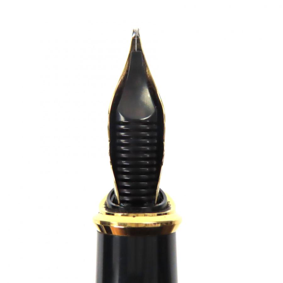 美品【デュポン本物】万年筆/ペン先K18/ブラック×ゴールド 美品▽Dupont デュポン Olympio オランピオ ペン先18K Mニブ 純正漆