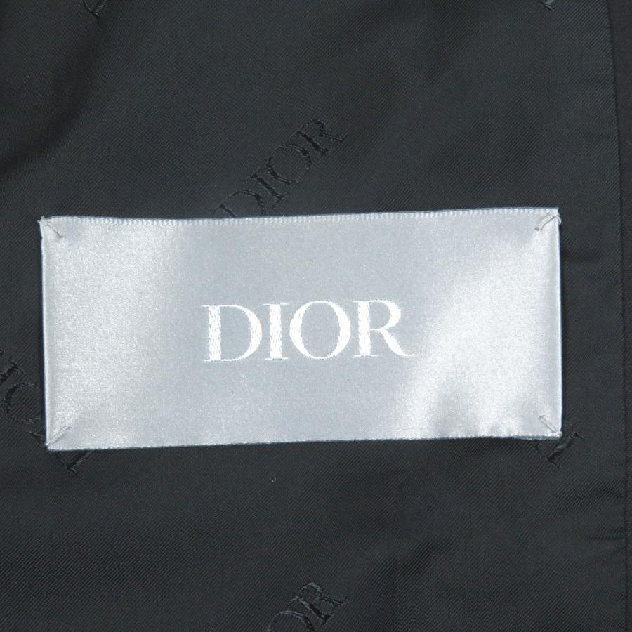 極美品□DIOR ディオール オム 293C440A4451 ジャルダン カプセルコレクション ロゴ刺繍 カバーオール ブルゾン 黒 48 イタリア製 正規品の画像