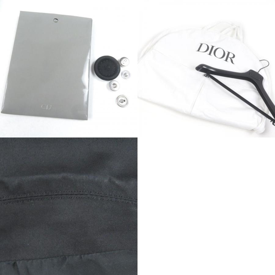 極美品□DIOR ディオール オム 293C440A4451 ジャルダン カプセルコレクション ロゴ刺繍 カバーオール ブルゾン 黒 48 イタリア製 正規品の画像