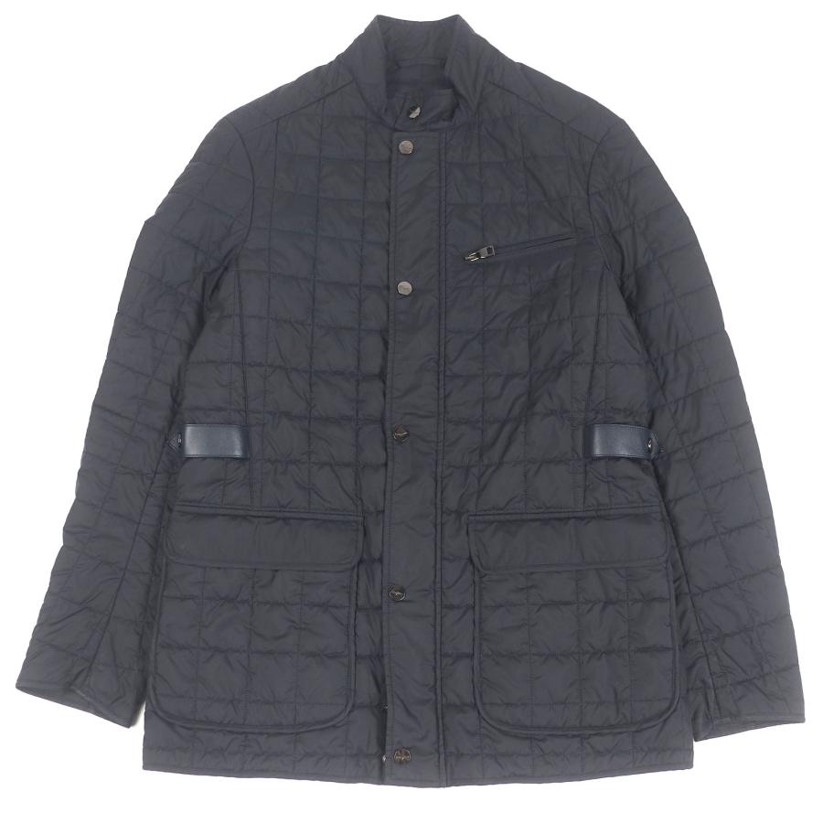 良品□Salvatore Ferragamo サルヴァトーレフェラガモ 中綿入り キルティングジャケット パファージャケット ネイビー 46 正規品 メンズ 良品□Salvatore Ferragamo サルヴァトーレフェラガモ 中綿入り