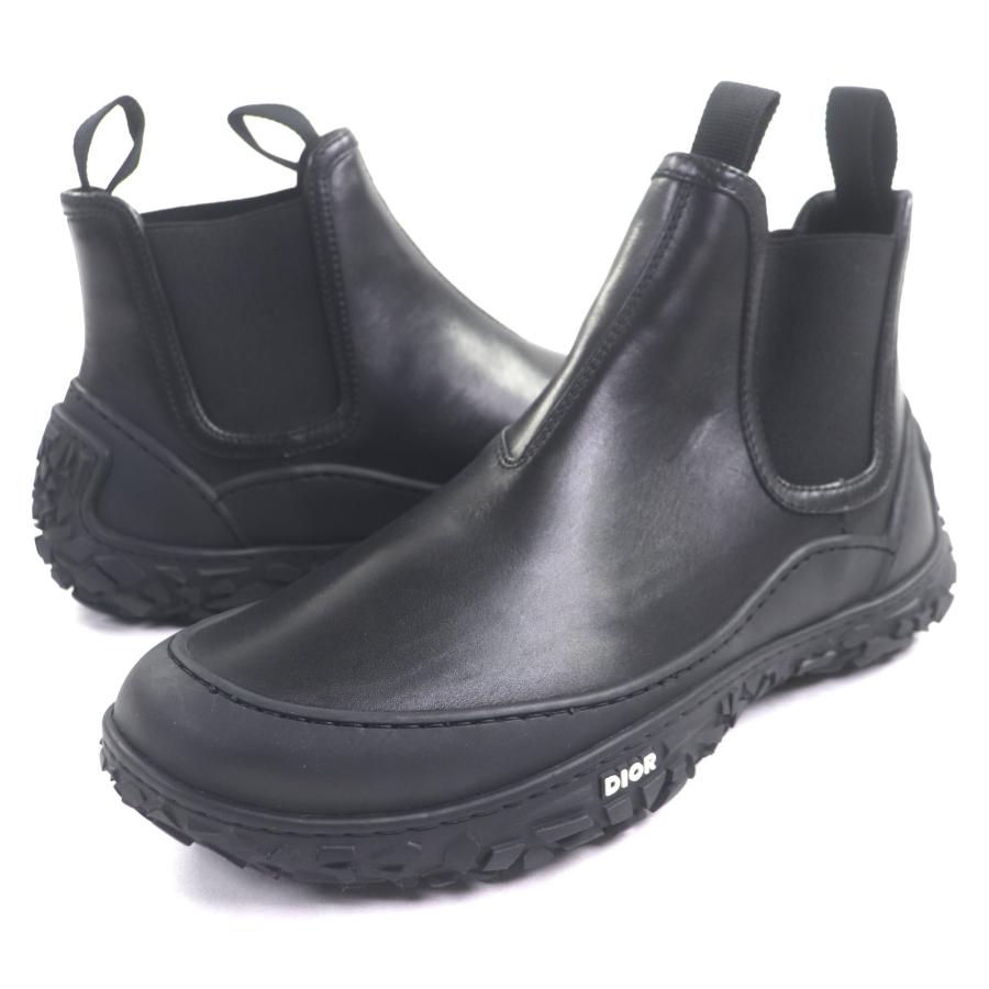 極美品▼DIOR ディオール オム B28 レザー ロゴ付き ハイトップスニーカー サイドゴア ショートブーツ ブラック 41 イタリア製 メンズ Dior HOMME 極美品▽DIOR ディオール オム B28 レザー ロゴ付き ハイ
