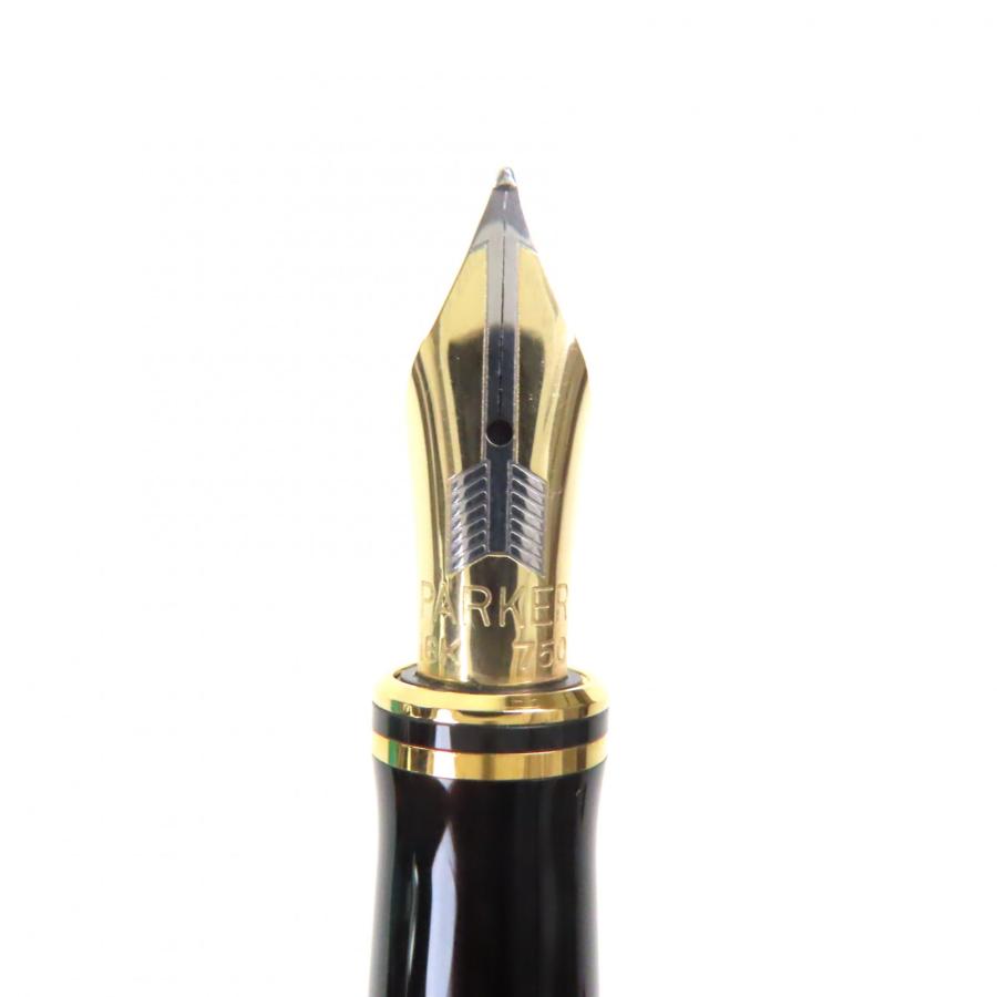 極美品▽PARKER パーカー デュオ フォールド 18K マーブル ブルー