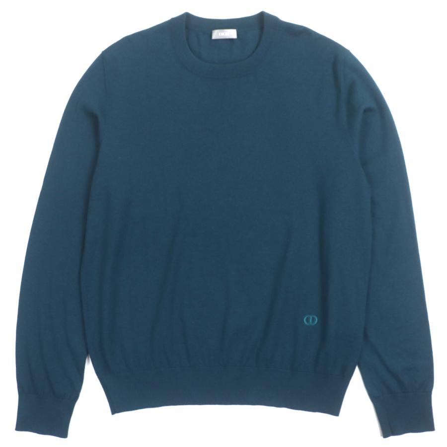 極美品▼DIOR ディオール オム 113M647AT220 カシミヤ100% CDロゴ刺繍 クルーネック プルオーバー 薄手 ニットセーター S 正規品 メンズ Dior HOMME 極美品▽DIOR ディオール オム 113M647AT220 カシミヤ100