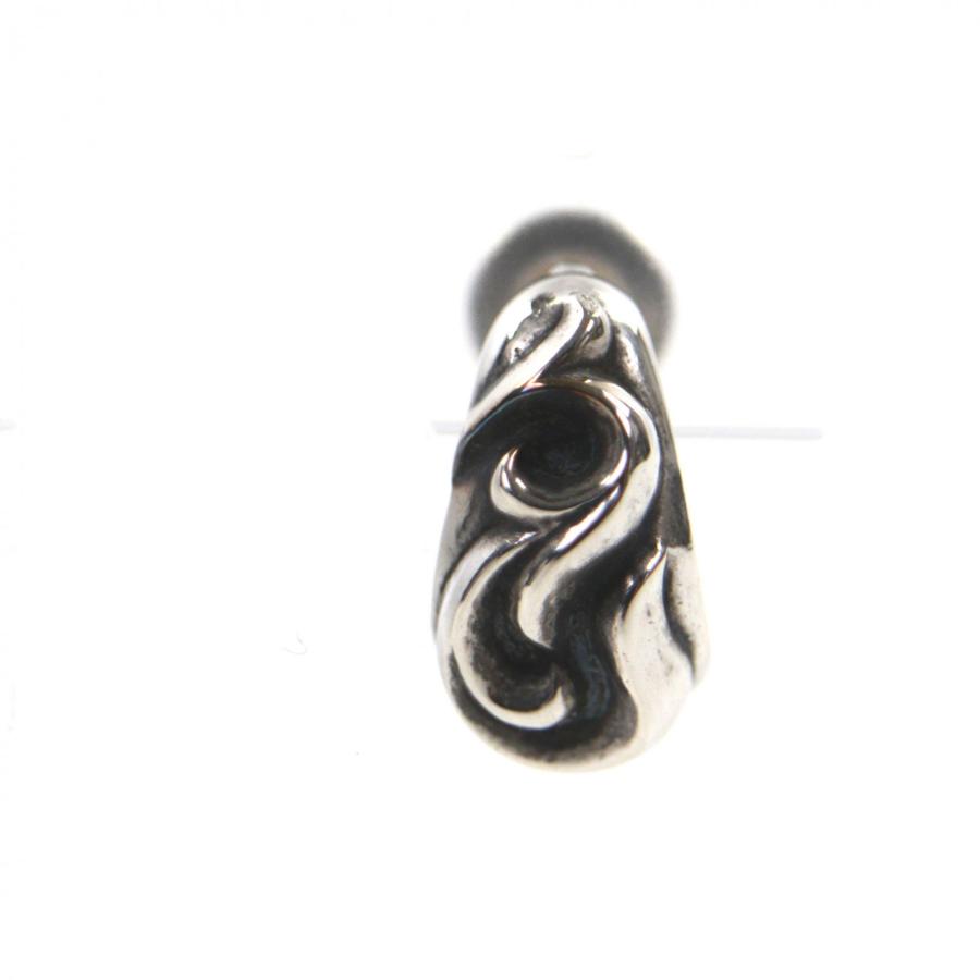 CHROME HEARTS シルバーピアス 片耳用 極美品▽CHROME HEARTS クロムハーツ CARVED TEARDROP カーブドティア
