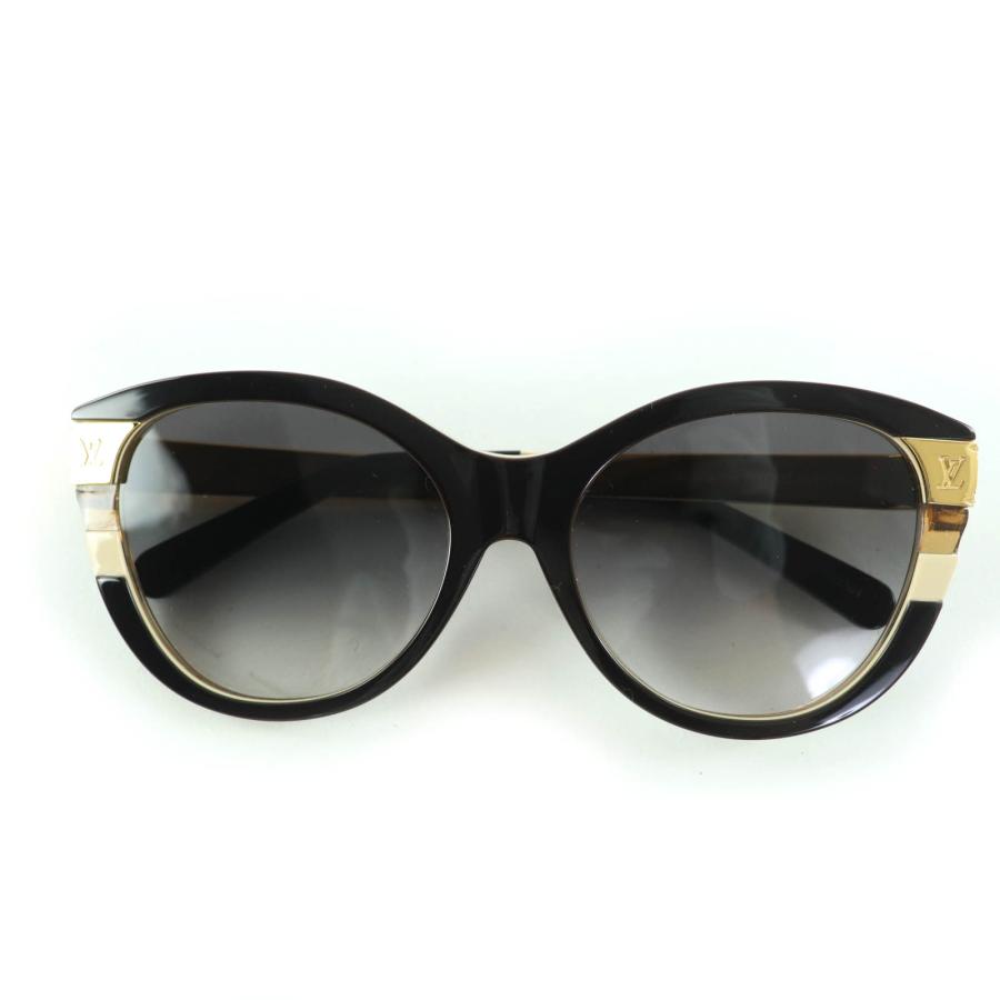 極美品☆LOUIS VUITTON ルイヴィトン 2024年製 Z1857E プティスプソン キャットアイ サングラス ブラック ゴールド 57□18 140 デモレンズ 箱・保存袋・ケース付き イタリア製 レディース LOUIS VUITTON（ルイ・ヴィトン） 極美品☆LOUIS VUITTON 2024年製