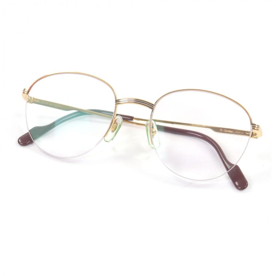 【美品】Cartier カルティエ　ハーフリム　トリニティ　メガネ　ヴィンテージ Cartier（カルティエ） 美品□Cartier ヴィンテージ トリニティ