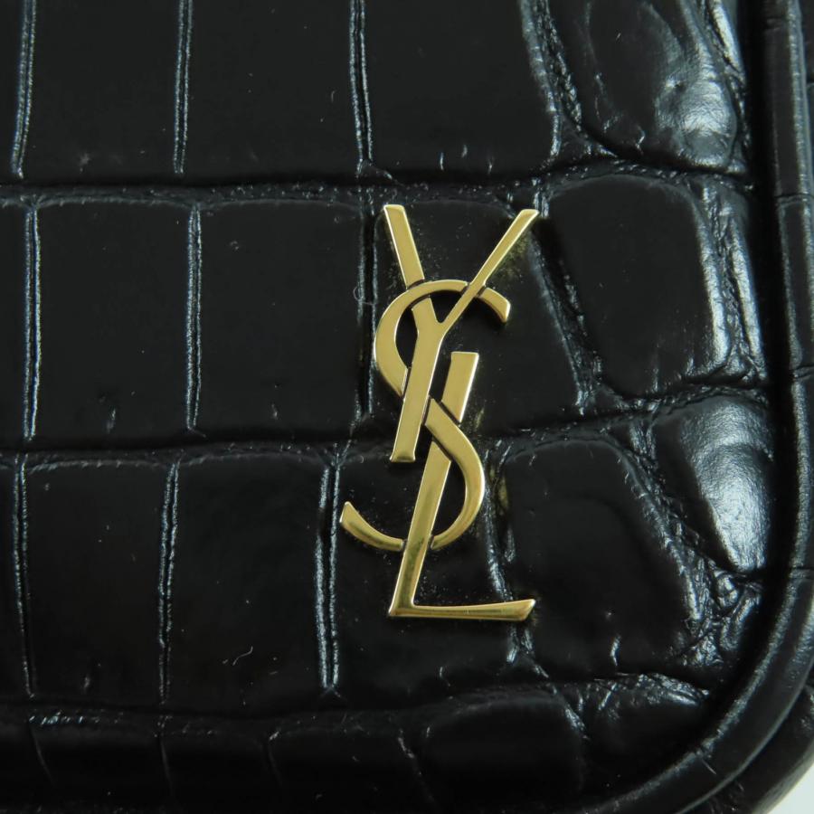 極美品☆SAINT LAURENT PARIS サンローランパリ 664555 YSLロゴ金具付 