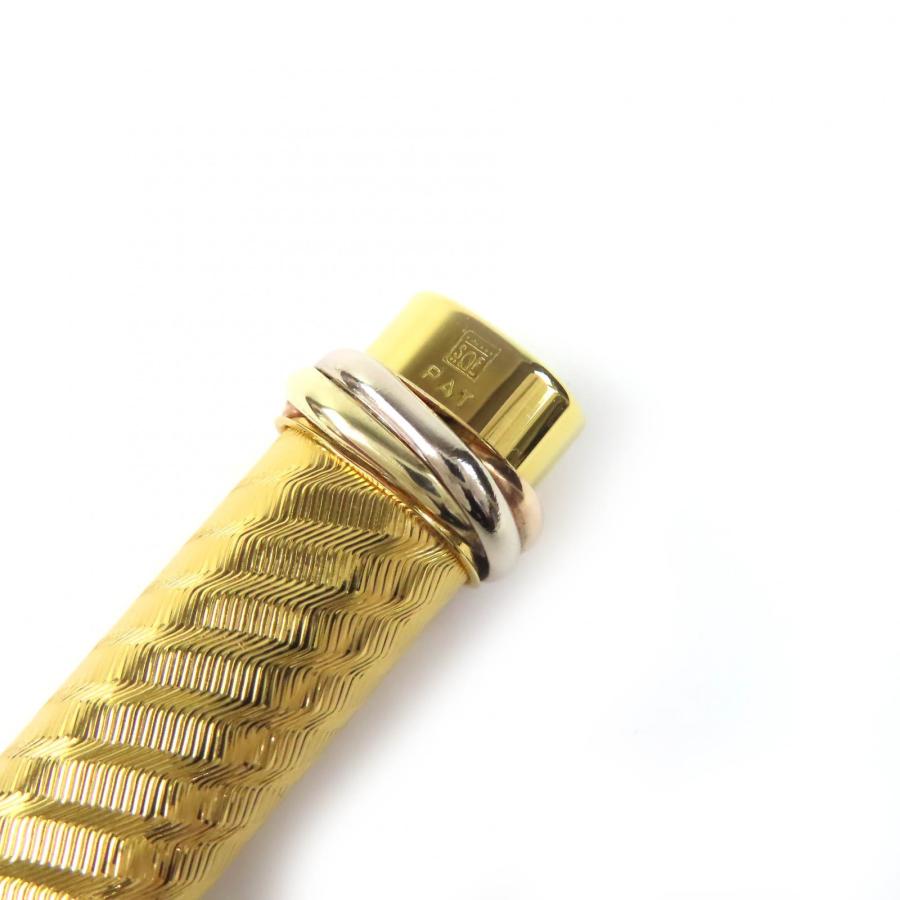カルティエ　ヴィンテージ・トリニティ・キャップ式ボールペン（ゴールド） Cartier（カルティエ） 極美品△Cartier ヴィンテージ トリニティ 螺旋