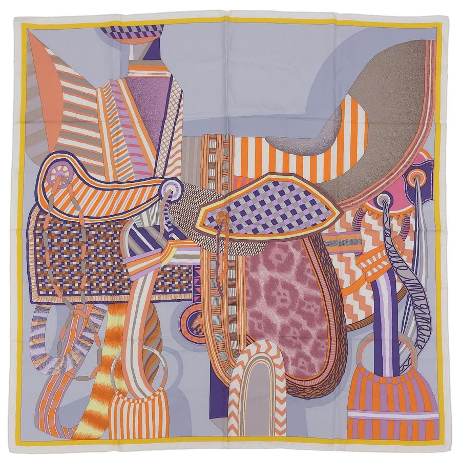 エルメス　スカーフ　カレ90　すべては鞍のなかに カレ 90 《すべては鞍の中に》 - オレンジ | Hermès - エルメス-公式サイト