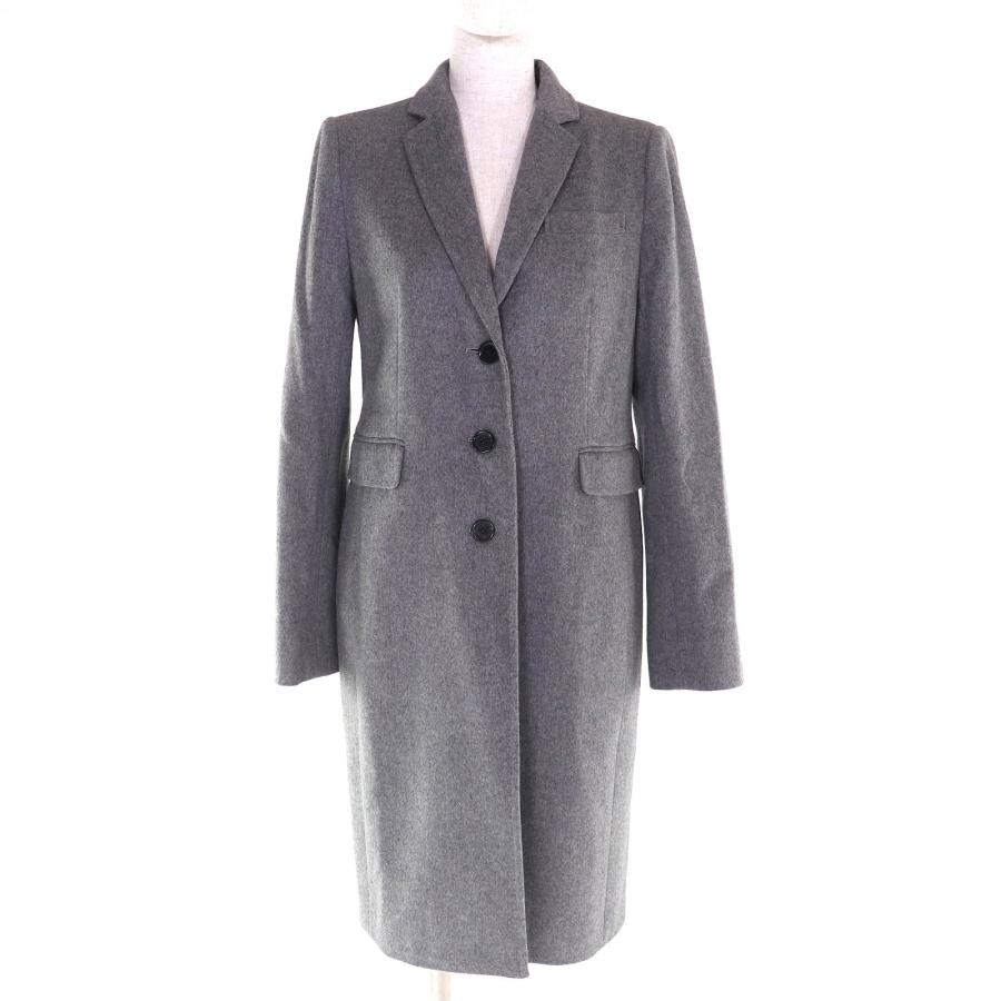 英国製 カシミア100% アクアスキュータム ウールコート 濃グレー 比翼 美品 Aquascutum（アクアスキュータム） 極美品△Aquascutum ウール