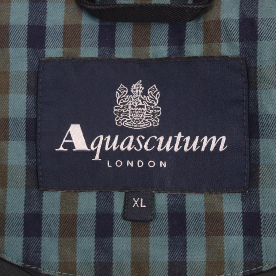 良品▼Aquascutum LONDON アクアスキュータムロンドン ロゴ入りボタン 中綿入り ジップアップ ジャケット コート ブラック XL メンズ 良品▽Aquascutum LONDON アクアスキュータムロンドン ロゴ入りボタン