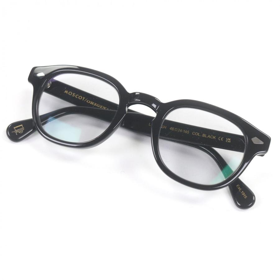 美品□MOSCOT モスコット LEMTOSH レムトッシュ ウェリントンフレーム メガネ 眼鏡 アイウェア ブラック 46□24-145 ケース付き メンズ 美品□MOSCOT モスコット LEMTOSH レムトッシュ ウェリントンフレーム