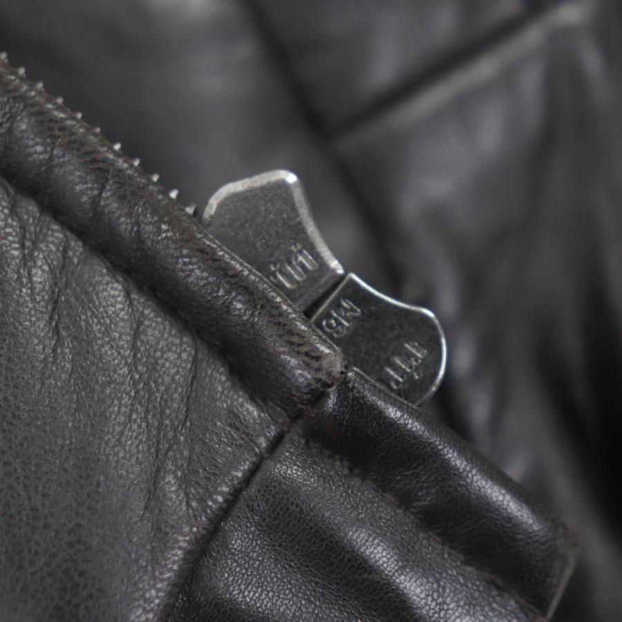 良品▽HUGO BOSS ヒューゴボス ラムレザー ダブルジップアップ