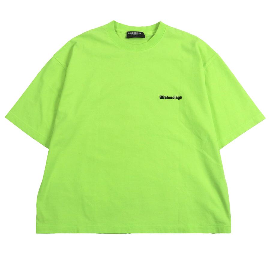 極美品□BALENCIAGA バレンシアガ 2021年製 612966 WARDROBE BBロゴエンブロイダリー 刺繍 半袖Ｔシャツ ネオンイエロー S 正規品 メンズ BALENCIAGA（バレンシアガ） 極美品□BALENCIAGA 2021年製 612966