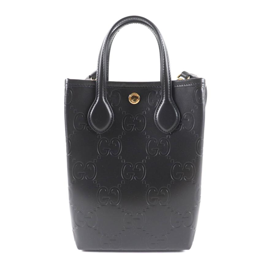 未使用品★GUCCI グッチ 790133 GG スーパーミニバッグ 2way レザー ショルダーバッグ ブラック 箱・保存袋付き イタリア製 レディース GUCCI（グッチ） 未使用品☆GUCCI 790133 GG スーパーミニバッグ 2way