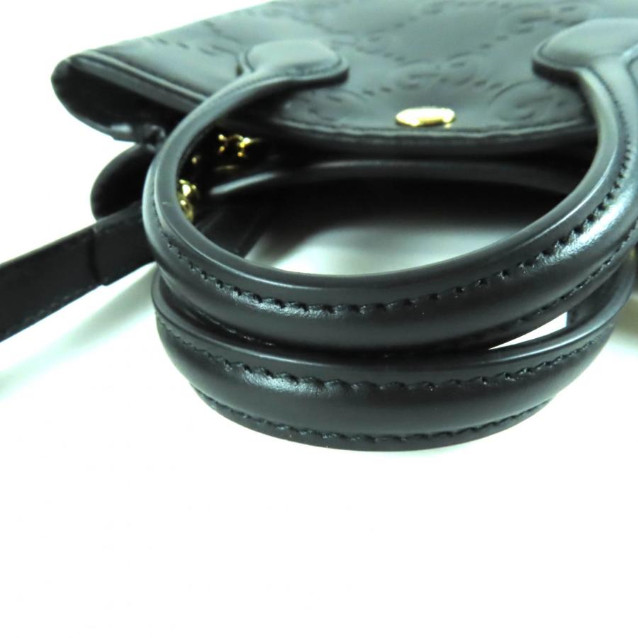 未使用品★GUCCI グッチ 790133 GG スーパーミニバッグ 2way レザー ショルダーバッグ ブラック 箱・保存袋付き イタリア製 レディース GUCCI（グッチ） 未使用品☆GUCCI 790133 GG スーパーミニバッグ 2way