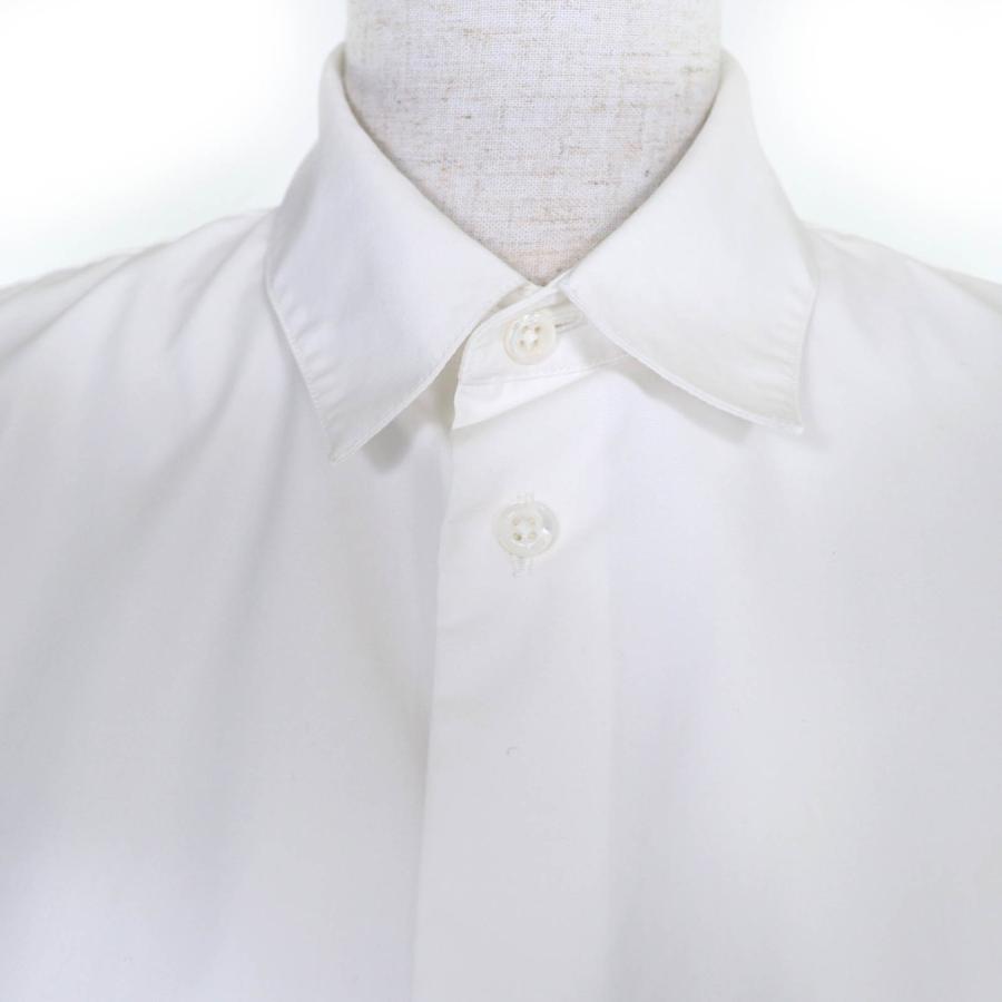 美品☆JIL SANDER ジルサンダー JSYM600505 コットン100％ 裾ロゴ刺繍入り 半袖シャツ ホワイト 37 イタリア製 正規品 レディース JIL SANDER（ジルサンダー） 美品☆JIL SANDER JSYM600505 コットン100