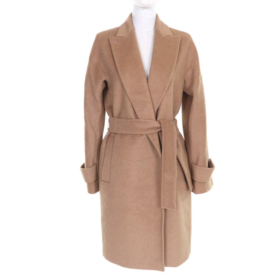 キャメル100% 白タグ マックスマーラ チェスターコート テーラード マキシ丈 マックスマーラ／白タグ／ウール90 カシミア10／キャメルロングコート