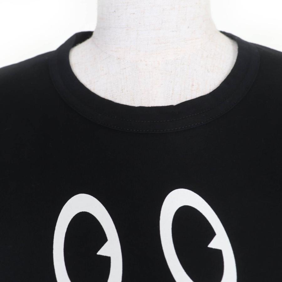 美品☆MONCLER モンクレール Friends With You コットン100％ ロゴワッペン付 半袖Ｔシャツ ブラック L イタリア製 正規品 レディース メンズ MONCLER（モンクレール） 美品☆MONCLER Friends With You コットン100