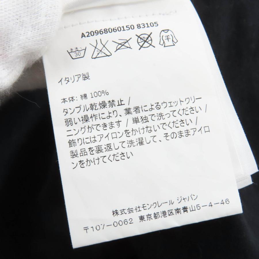 美品☆MONCLER モンクレール Friends With You コットン100％ ロゴワッペン付 半袖Ｔシャツ ブラック L イタリア製 正規品 レディース メンズ MONCLER（モンクレール） 美品☆MONCLER Friends With You コットン100
