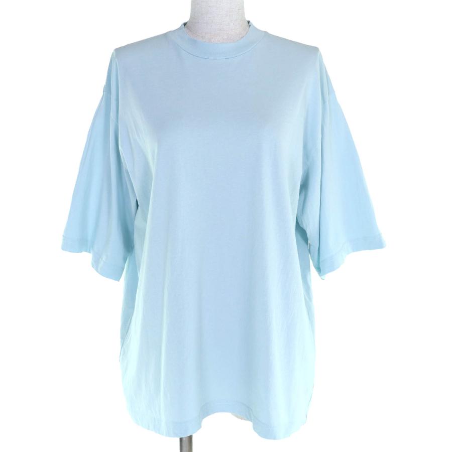 美品△MARNI マルニ 23SS HUMU0223X2 コットン100％ ロゴ刺繍 クルーネック 半袖Ｔシャツ ライトブルー 44 正規品 レディース メンズ MARNI（マルニ） 美品△MARNI 23SS HUMU0223X2 コットン100％ ロゴ刺繍