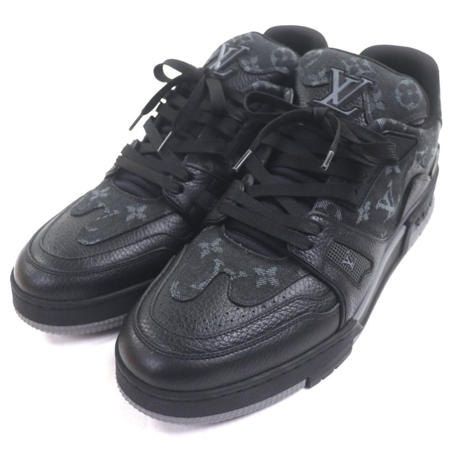 未使用品▼LOUIS VUITTON NIGO ルイヴィトン ニゴ LVトレイナーライン レザー モノグラムデニム スニーカー ブラック 9 箱付き メンズ 未使用品▽LOUIS VUITTON NIGO ルイヴィトン ニゴ LVトレイナーライン