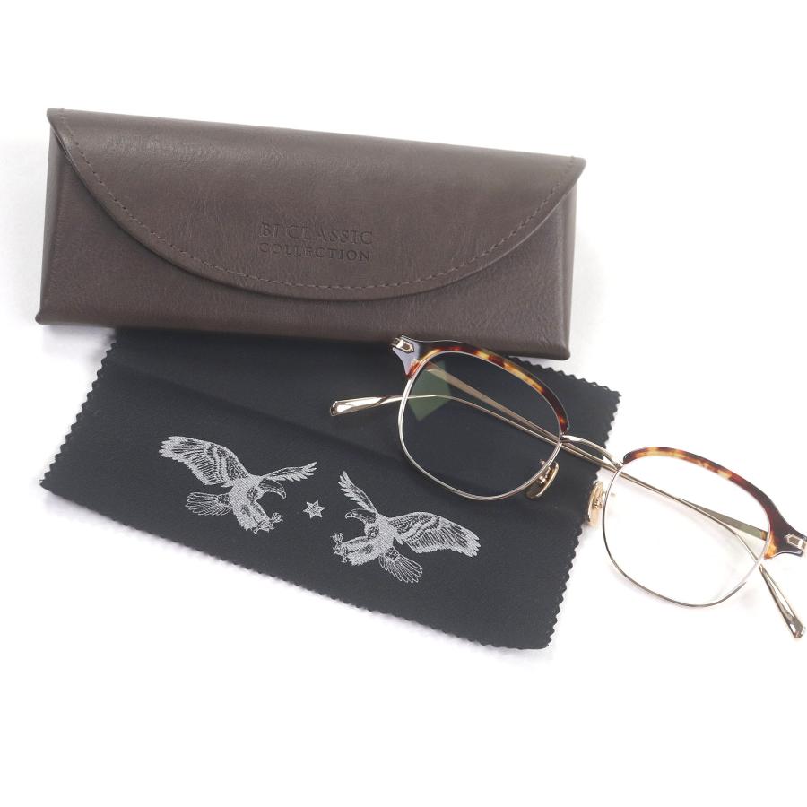 極美品□BJ CLASSIC COLLECTION  ビージェークラシックコレクション S-732NT チタニウム マーブル サーモントブロー メガネ 眼鏡 アイウェア ブラウン ゴールド 48□18-148 度入り ケース付き 日本製 メンズ 極美品□ビージェークラシックコレクション S-732NT チタニウム