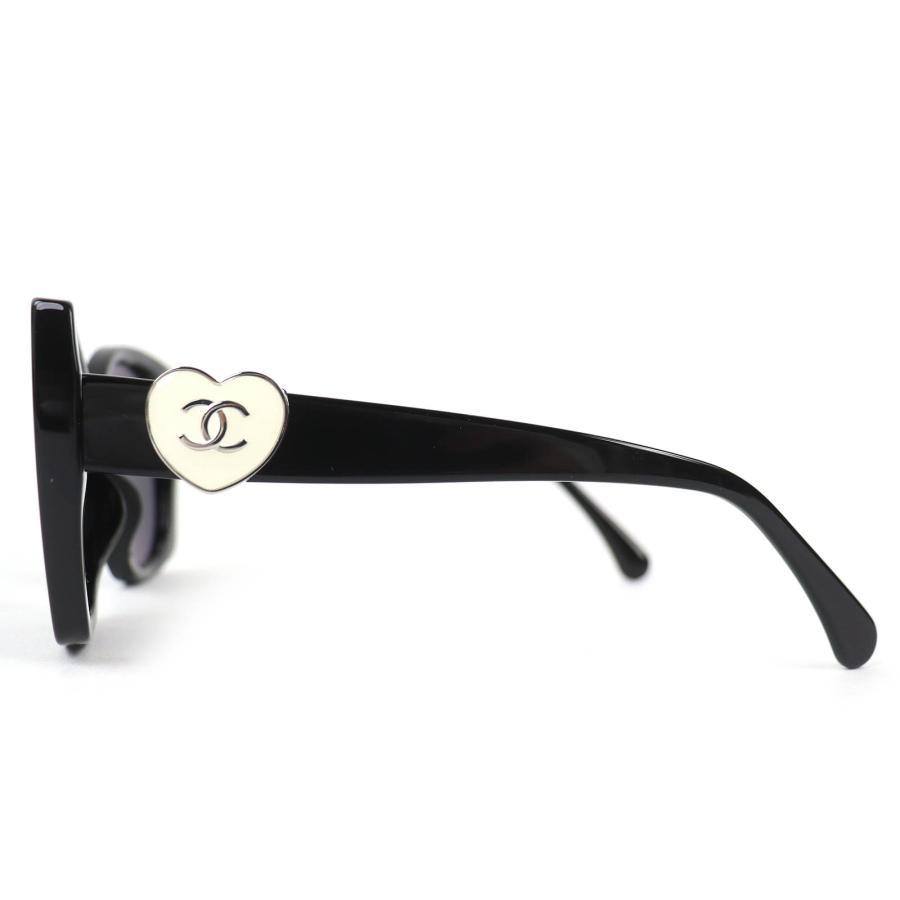 極美品△CHANEL シャネル 5519-A ココマーク ハート スクエアシェイプ アイウェア サングラス 現行品 ブラック 55□17 140 デモレンズの画像