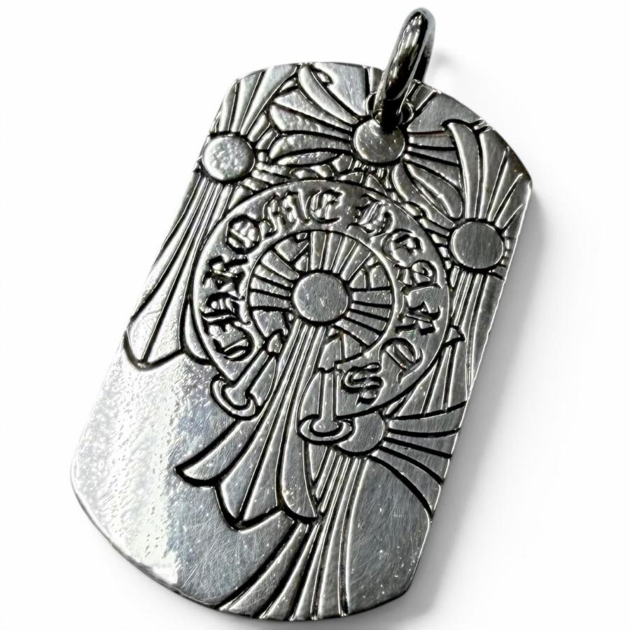 クロムハーツゴッドブレス 良品□CHROME HEARTS クロムハーツ D TAG LRG GOD BLESS SV925 ラージ