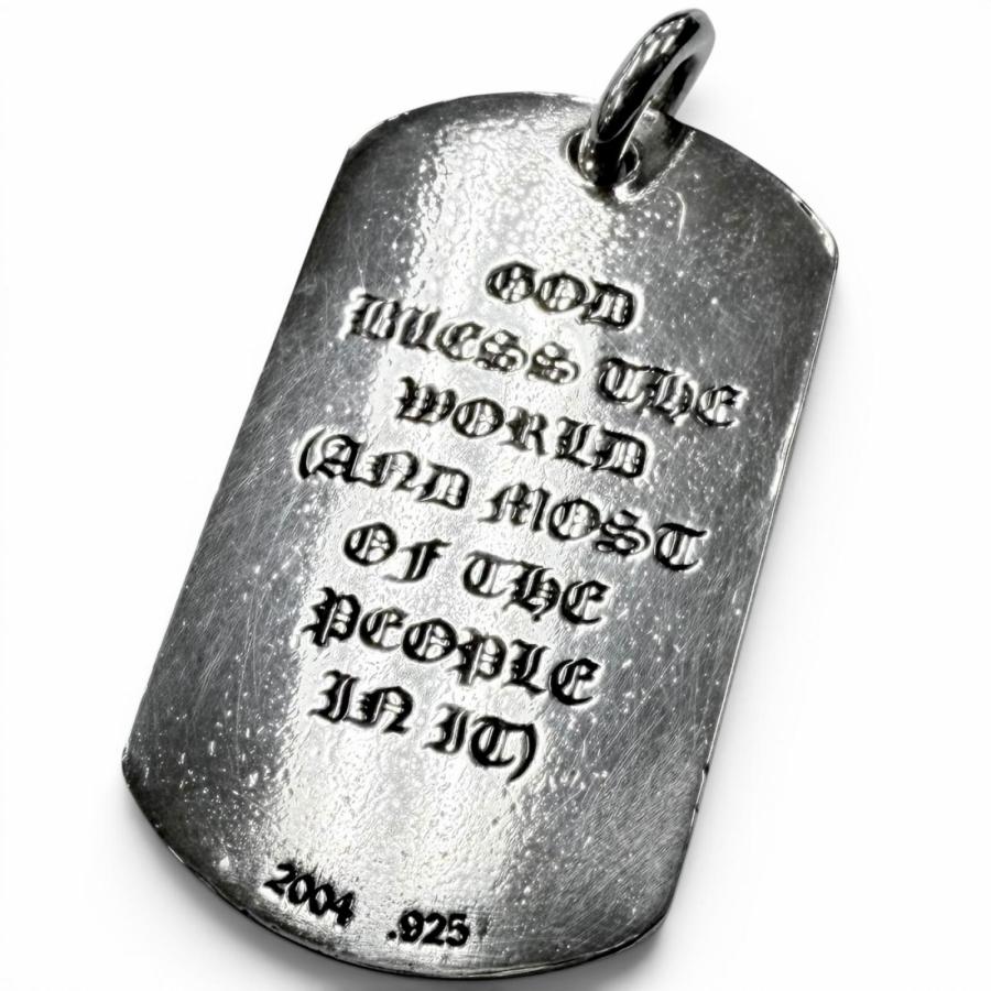 Chrome Hearts ドッグタグ ネックレス シルバー 良品□CHROME HEARTS クロムハーツ D TAG LRG GOD BLESS SV925 ラージ