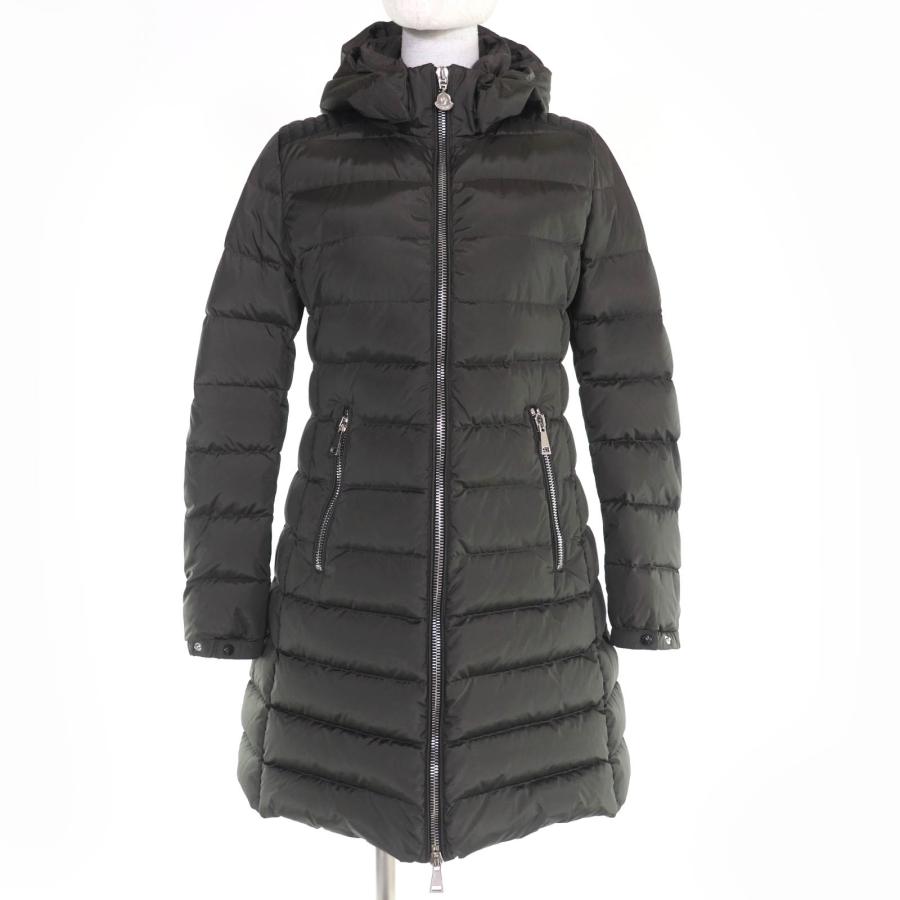 極美品 モンクレール オロフィン ダウンコート ブラック ロゴワッペン ロングM MONCLER（モンクレール） 良品☆MONCLER OROPHIN レザー使い ロゴ