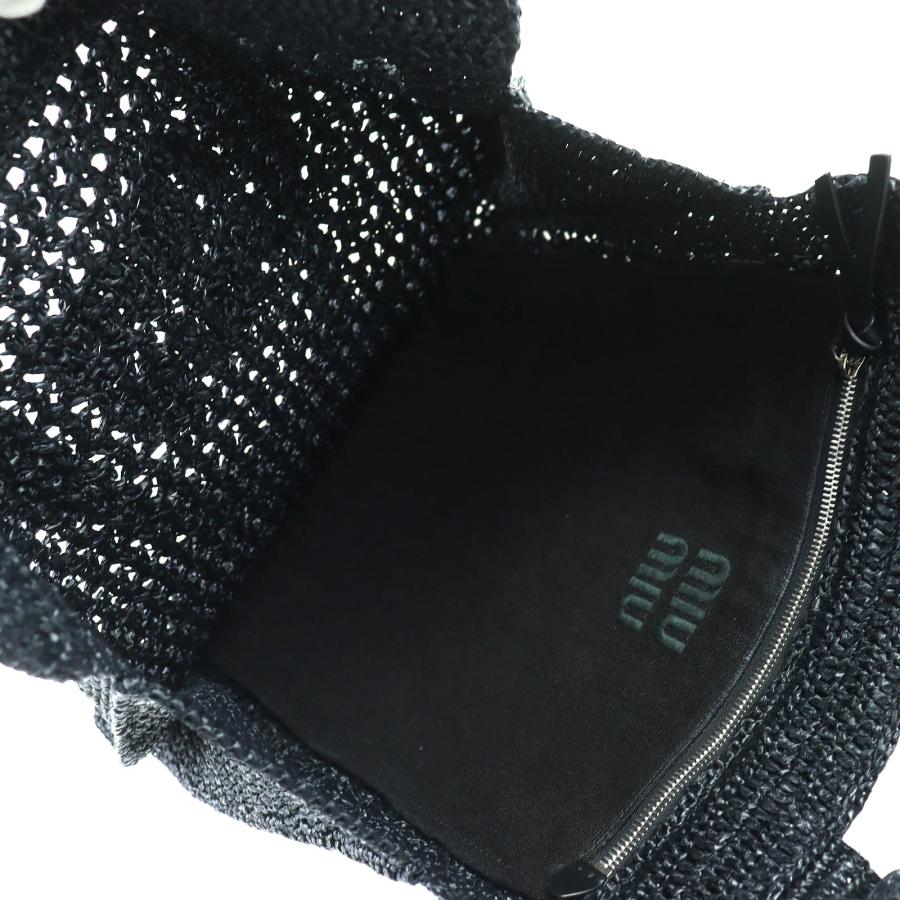miu miu（ミュウミュウ） 極美品△MIUMIU 5BG230 ラフィア ロゴ