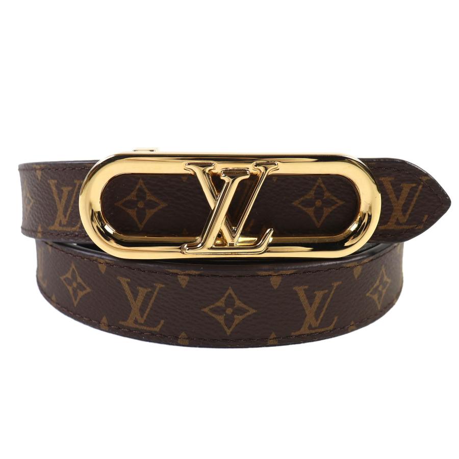 美品△LOUIS VUITTON ルイヴィトン M0690 マイ LV チェーン リバーシブル モノグラム レザー ベルト ブラウン/ブラック ゴールド金具 80/32 スペイン製 レディース LOUIS VUITTON（ルイ・ヴィトン） 美品△LOUIS VUITTON M0690 マイ LV