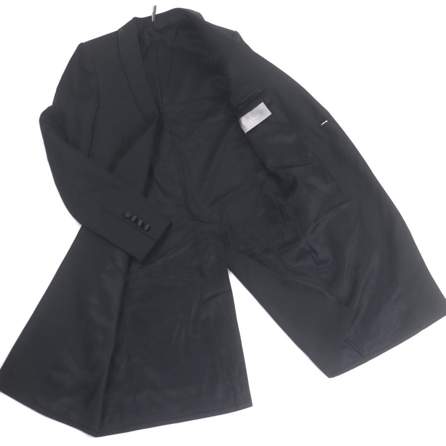 未使用品□Dior HOMME ディオールオム 8H3131360687 ロングジャケット チェスターコート ブラック 44 ハンガー付き イタリア製 正規品 メンズ 未使用品□Dior HOMME ディオールオム 8H3131360687 ロングジャケット
