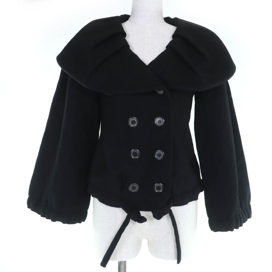 美品☆LOUIS VUITTON ルイヴィトン ウール モヘア 裏地モノグラム ロゴボタン ジャケット ブラック 34 フランス製 正規品 レディース LOUIS VUITTON（ルイ・ヴィトン） 美品☆LOUIS VUITTON ウール モヘア