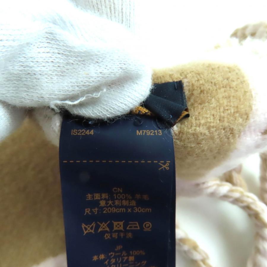 美品★LOUIS VUITTON ルイヴィトン 2024年製 M79213 フライト・モード. マフラー・LV メダリオン ベージュ/ローズ 現行品 箱付 正規品_7