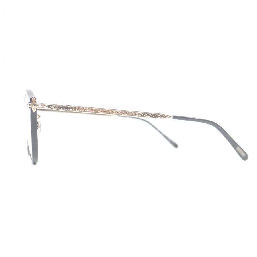 未使用品□OLIVER PEOPLES オリバーピープルズ 雅 505 Limited Edition ボストンフレーム メガネ 眼鏡 アイウェア ブラック ゴールド 47□24-142 保存袋・ケース付き 日本製 メンズ OLIVER PEOPLES（オリバーピープルズ） 美品□OLIVER PEOPLES 505