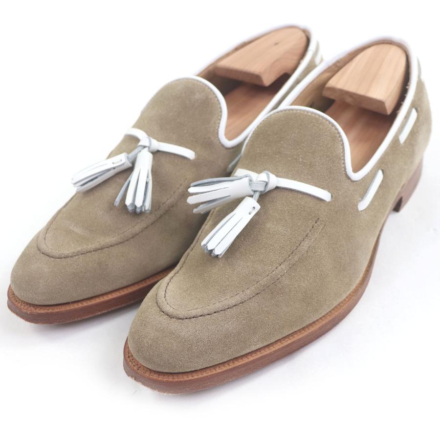 美品□CROCKETT&JONES クロケットアンドジョーンズ 5800 ALDERNEY スウェードレザー BEAMS別注 341ラスト タッセルローファー 5.5 英国製 美品□CROCKETT&JONES クロケットアンドジョーンズ 5800 ALDERNEY
