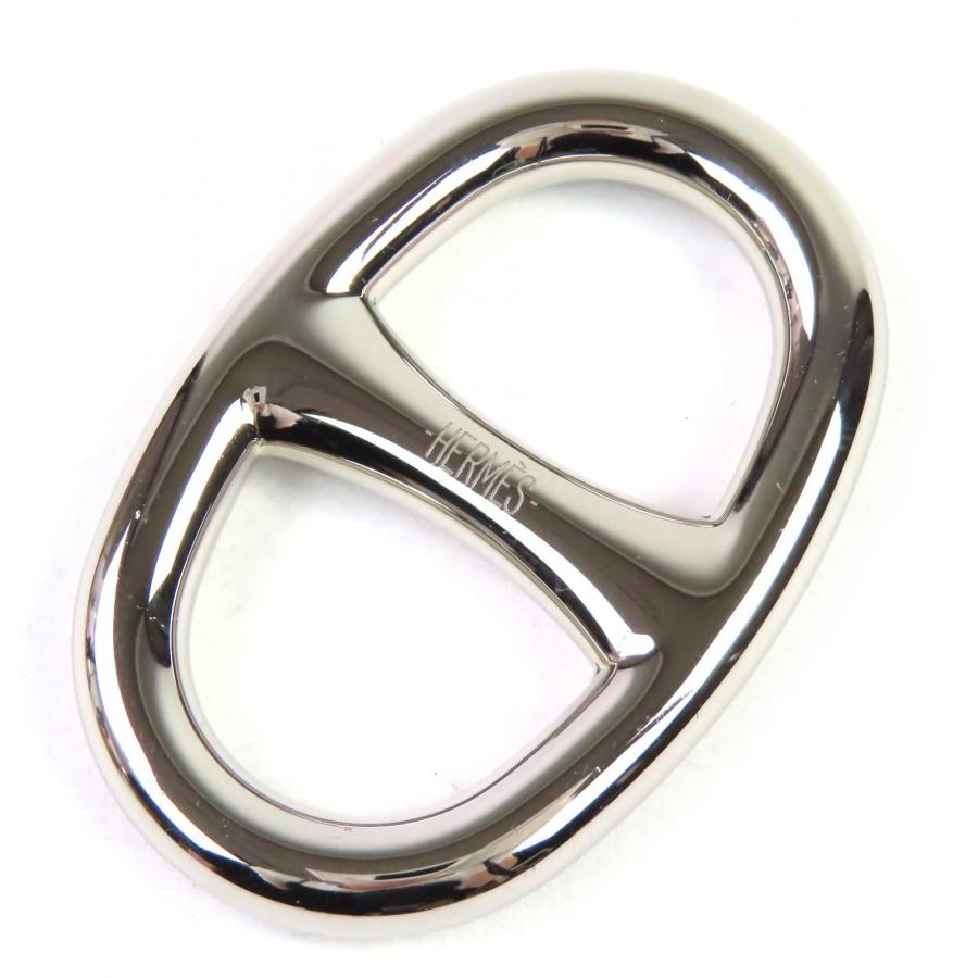 極美品△HERMES エルメス シェーヌダンクル ロゴ刻印 スカーフリング シルバー 箱付き レディース オススメ◎ HERMES（エルメス） 極美品△HERMES シェーヌダンクル ロゴ刻印