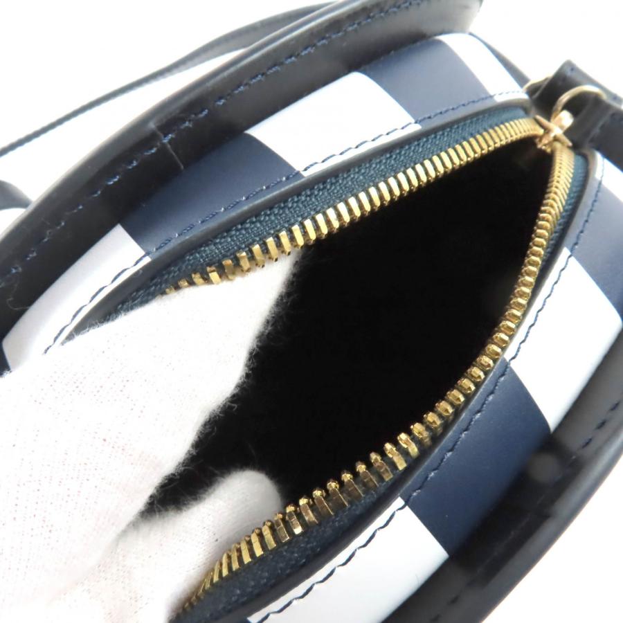 未使用品★A.P.C. アーペーセー PXBSZ-F61392 sac deml mini ストライププリント ハーフムーン レザー ショルダーバッグ ネイビー ホワイト 保存袋付き レディース A.P.C.（アーペーセー） 未使用品☆A.P.C. PXBSZ-F61392 sac deml mini
