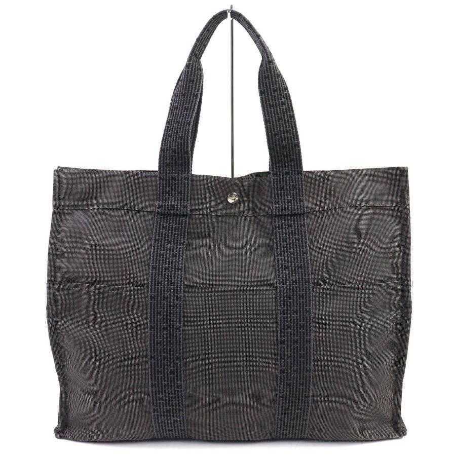 美品△HERMES エルメス エールライン GM 鍵・カデナ付き セリエボタン キャンバス 大型 トートバッグ ボストンバッグ グレー レディース HERMES（エルメス） 美品△HERMES エールライン GM 鍵・カデナ付き