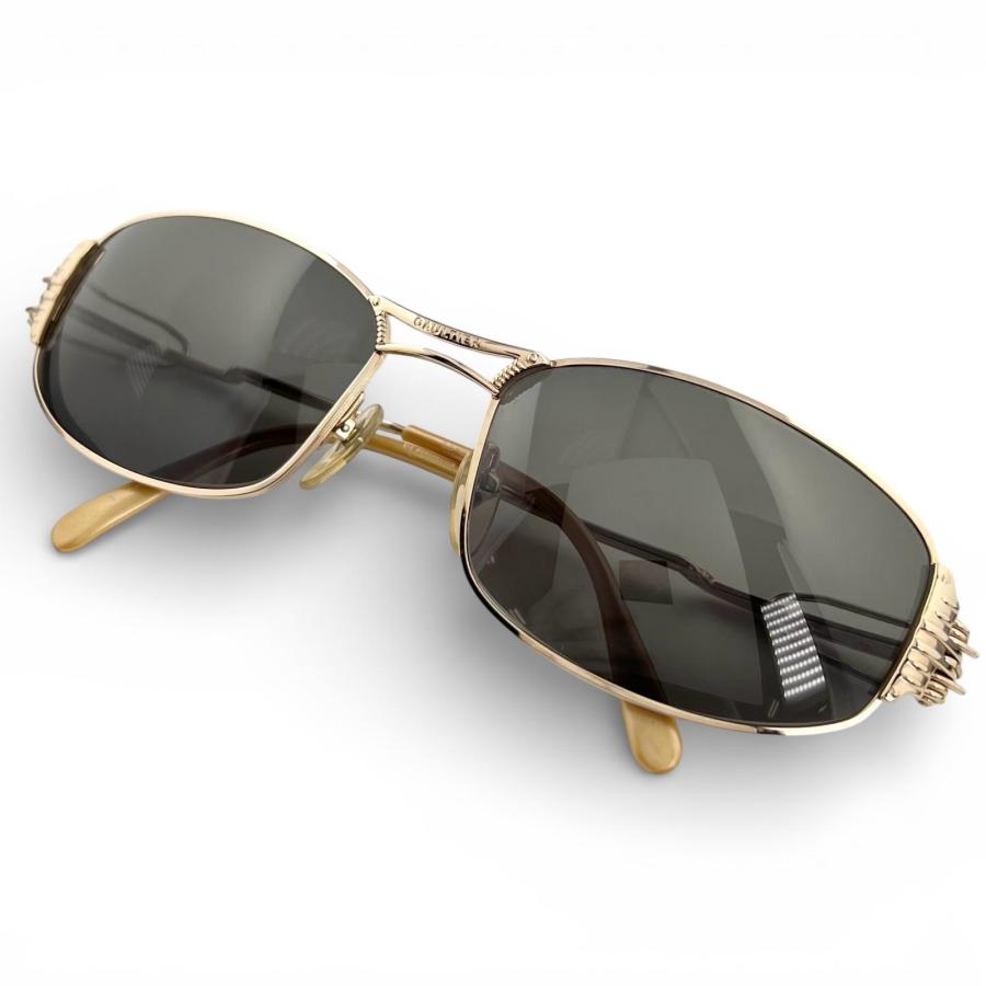 美品▲JEAN-PAUL GAULTIER ジャンポールゴルチエ ヴィンテージ 56-6103 バネテンプル サングラス ゴールド 日本製 レディース 美品△JEAN-PAUL GAULTIER ジャンポールゴルチエ ヴィンテージ 56-6103