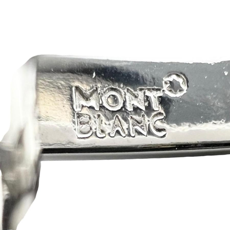 ★MONTBLANC★ カフリンクス オーバル ロゴ ホワイト シルバー MONTBLANC（モンブラン） 極美品△MONTBLANC オーバル ホワイトスター