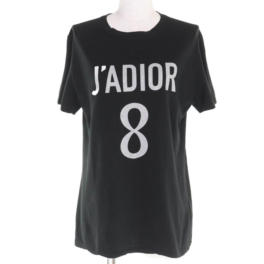 美品◇Christian Dior クリスチャンディオール 843T03TC428 コットン リネン J’ADIOR 8 ロゴ 半袖Ｔシャツ ブラック M イタリア製 正規品 美品◇Christian Dior クリスチャンディオール 843T03TC428 コットン