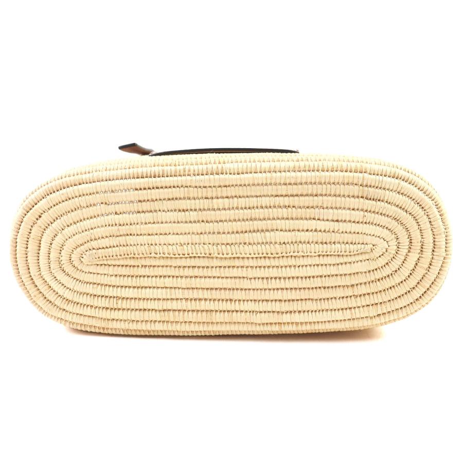 極美品△LOEWE ロエベ A223099X02 スクエア バスケットバッグ スモール ラフィア レザー使い アナグラム カゴバック ナチュラル ピーカンの画像