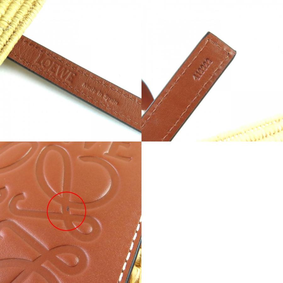 極美品△LOEWE ロエベ A223099X02 スクエア バスケットバッグ スモール ラフィア レザー使い アナグラム カゴバック ナチュラル ピーカンの画像